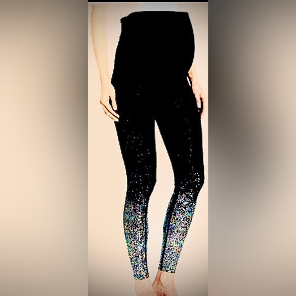 Beyond the Bump x Beyond Yoga Leggings Maternity Sportflex Ombre Glitter size XS